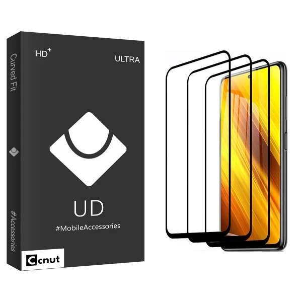 محافظ صفحه نمایش کوکونات مدل UD Black مناسب برای گوشی موبایل شیائومی Poco X3 GT بسته سه عددی