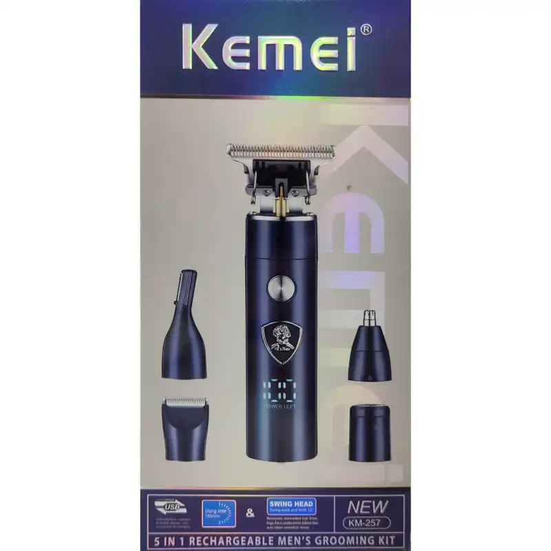 ست ماشین اصلاح موی صورت و بدن کیمی مدل KM-257