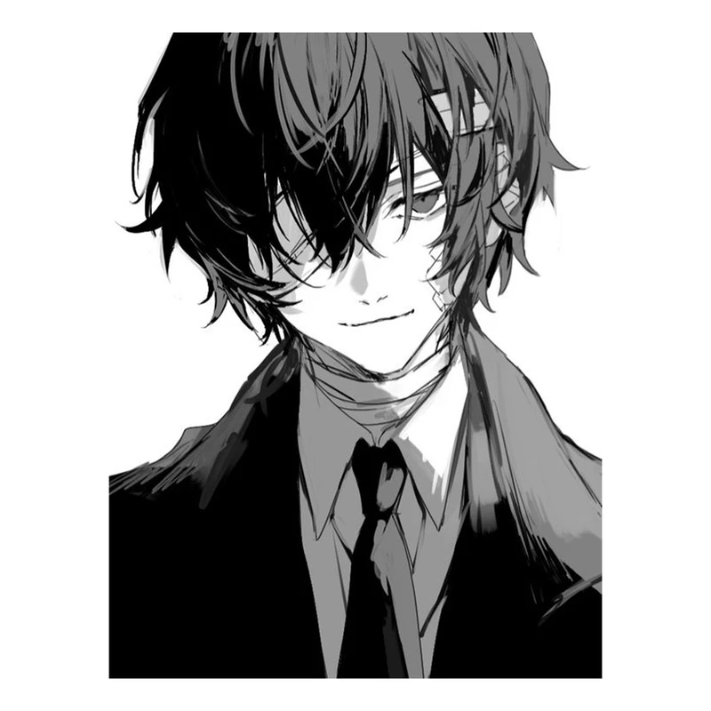 استیکر لپ تاپ و موبایل مدل انیمه طرح سگ‌های ولگرد بانگو اوسامو دازای Bungo Stray Dogs Osamu dazai کد 358