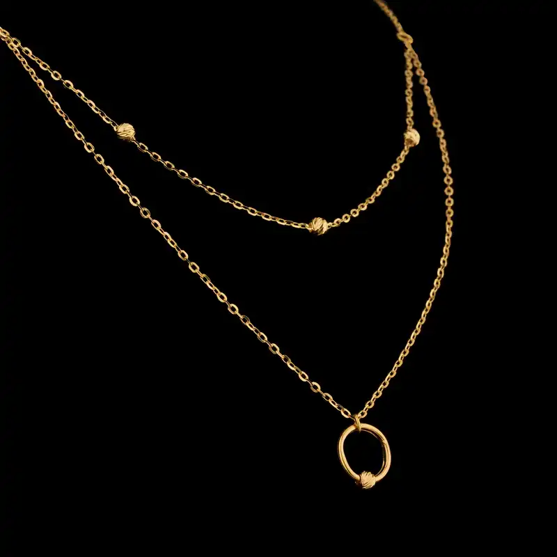 گردنبند طلا 18 عیار زنانه گنجینه هنر خوش نشین مدل البرنادو دو زنجیره کد G21