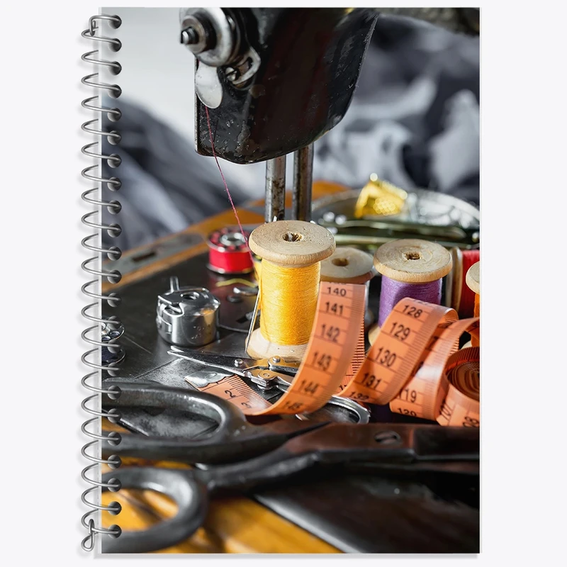 دفتر زبان 50 برگ خندالو مدل سه خط طرح خیاطی و چرخ خیاطی کد F1486