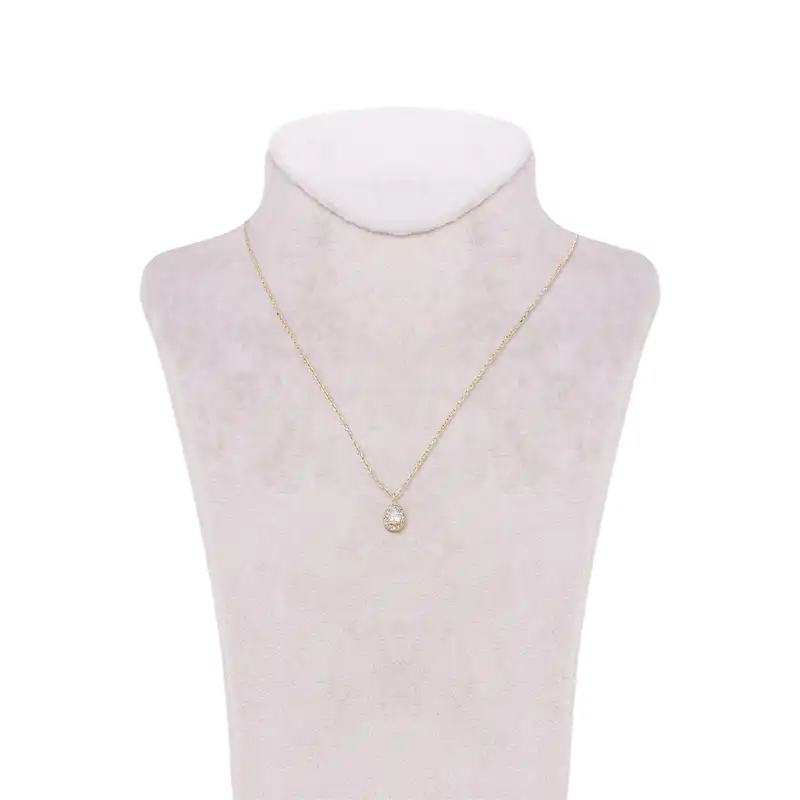 گردنبند طلا 18 عیار زنانه گالری شیدا مجد مدل اشک نگینی زیرکن