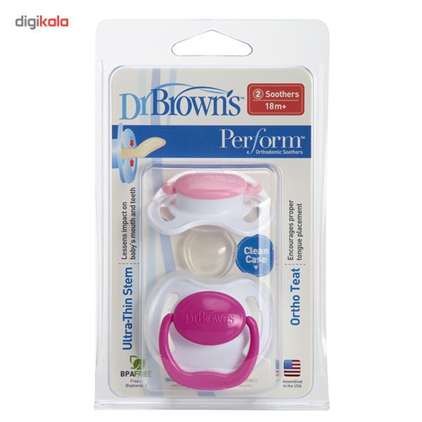 پستانک ارتودنسی دکتر براونز مدل Perform Orthodontic Soothers بسته 2 عددی