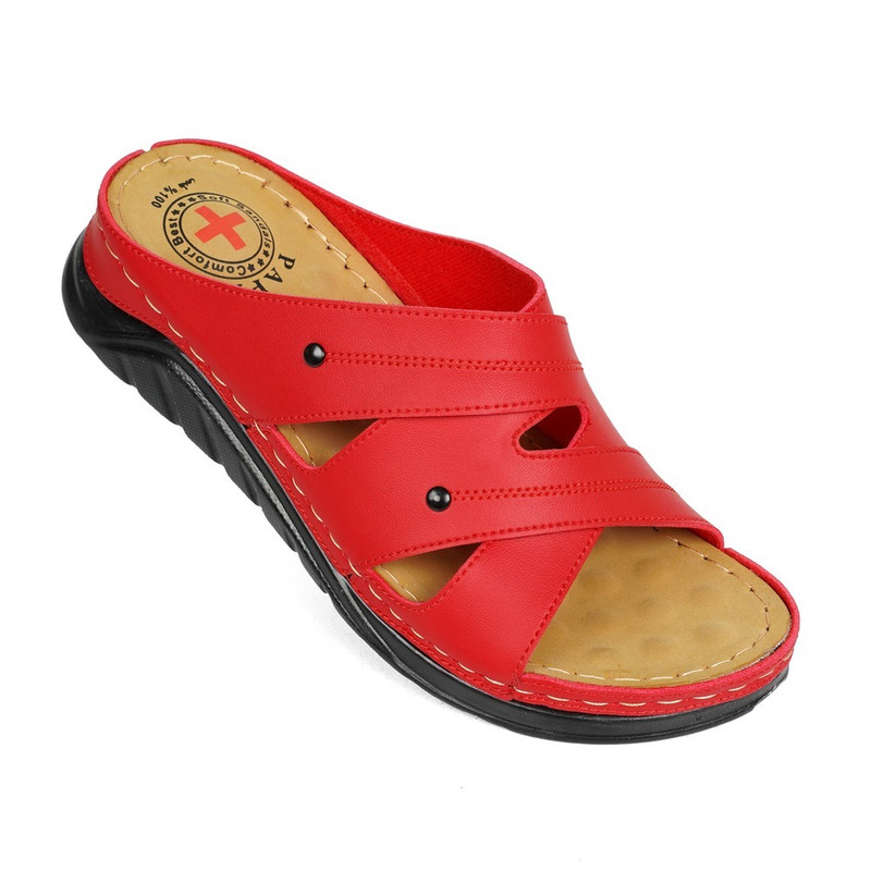 دمپایی زنانه پاپا مدل آدرینا رنگ قرمز