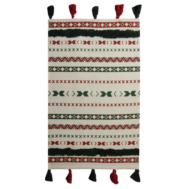 گلیم ماشینی هوم اند لایف مدل لوتوس طرح راه راه کد 060002