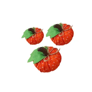 میوه تزیینی مدل کدوی پارچه ای کد 01 مجموعه 3 عددی