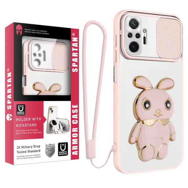 کاور اسپارتان مدل Camshield Bunny مناسب برای گوشی موبایل شیائومی Redmi Note 10 Pro / Note 10 Pro Max به همراه بند نگهدارنده