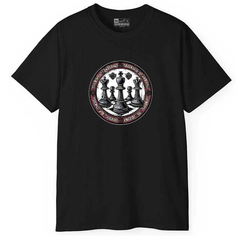 تی‌شرت آستین کوتاه مردانه پاد آفرین مدل شطرنج کد PT1103