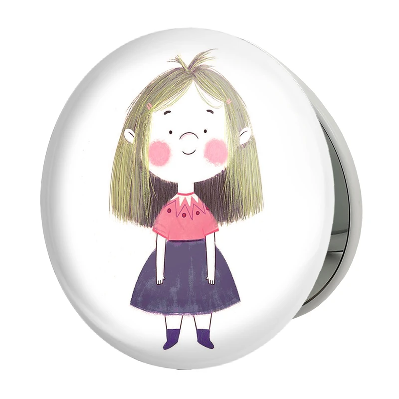 آینه جیبی خندالو طرح دخترونه مدل تاشو کد 6030 