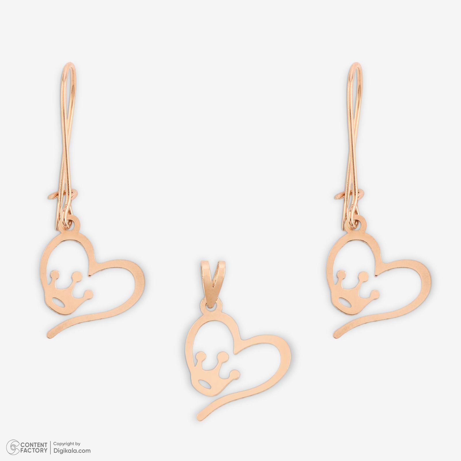 نیم ست طلا 18 عیار زنانه حافا گلد مدل تاج کد nim12 - - 10