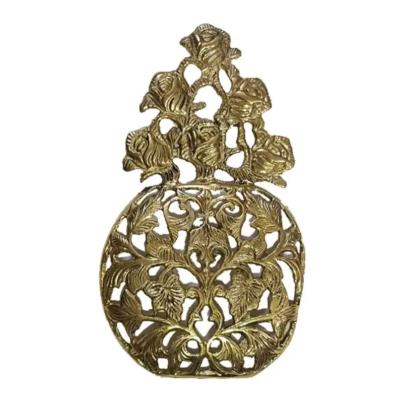 دیوارکوب برنجی مدل گلدان گل رز کد H-2066