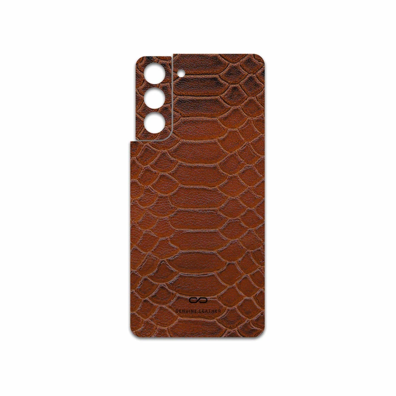 برچسب پوششی ماهوت مدل Brown-Snake-Leather مناسب برای گوشی موبایل سامسونگ Galaxy S21 5G