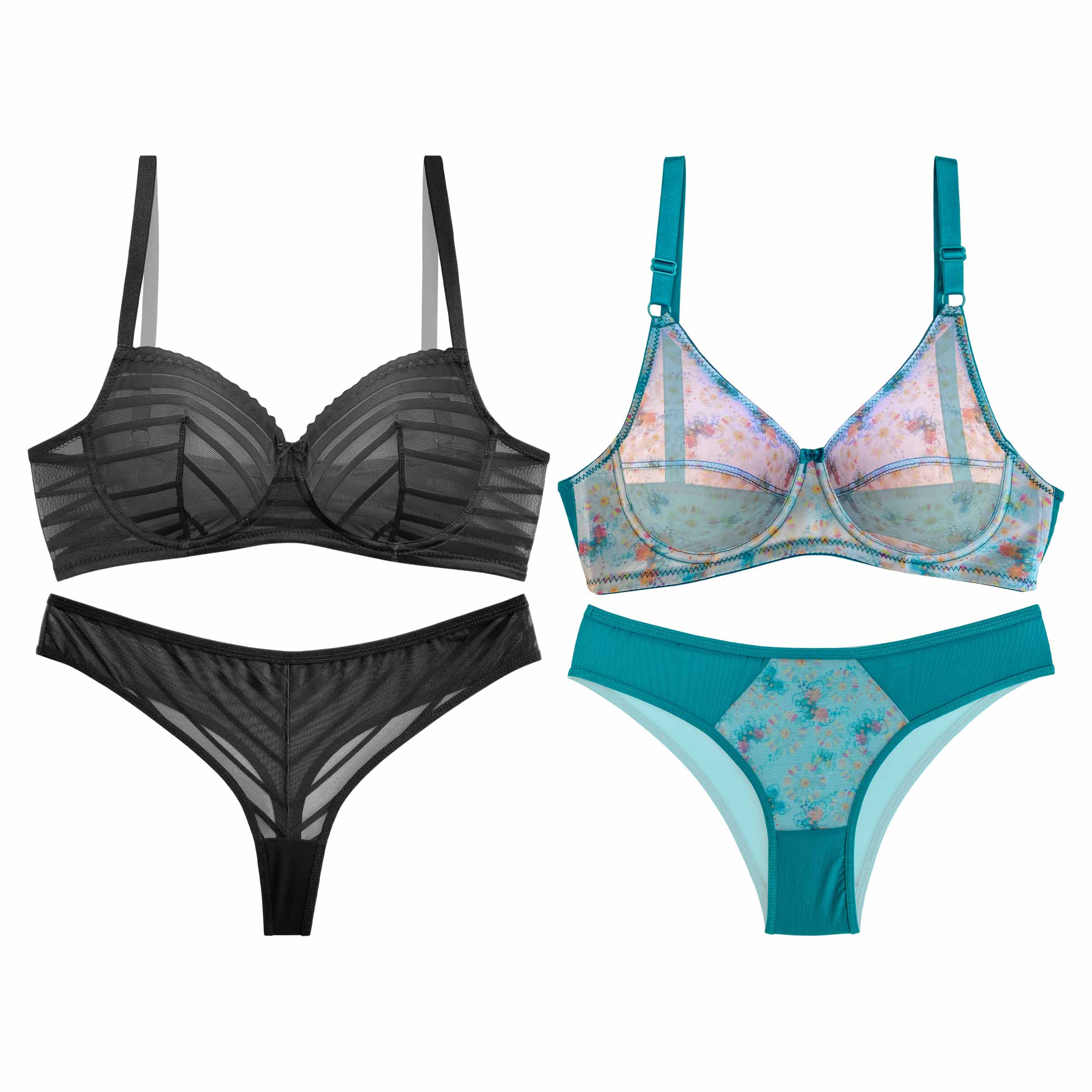 ست شورت و سوتین زنانه نوشه پوش کد 72062003 مجموعه 2 عددی