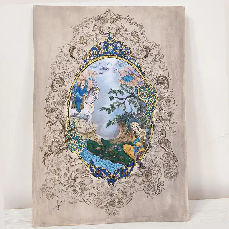 تابلو نقاشی مینیاتور مدل جهان عشق کد 02