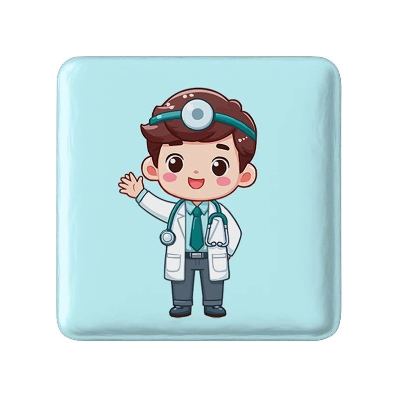 پیکسل خندالو طرح پزشک و پرستار کودکانه مدل مربعی کد 36498