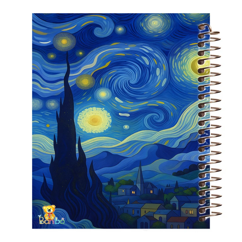 دفتر مشق 100 برگ بانیبو طرح  شب پرستاره ونگوگ کد 2734
