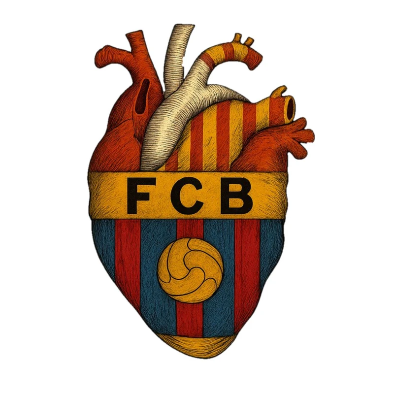 استیکر پارچه و لباس پاد آفرین مدل فوتبالی بارسلونا قلب عشق کد 2657