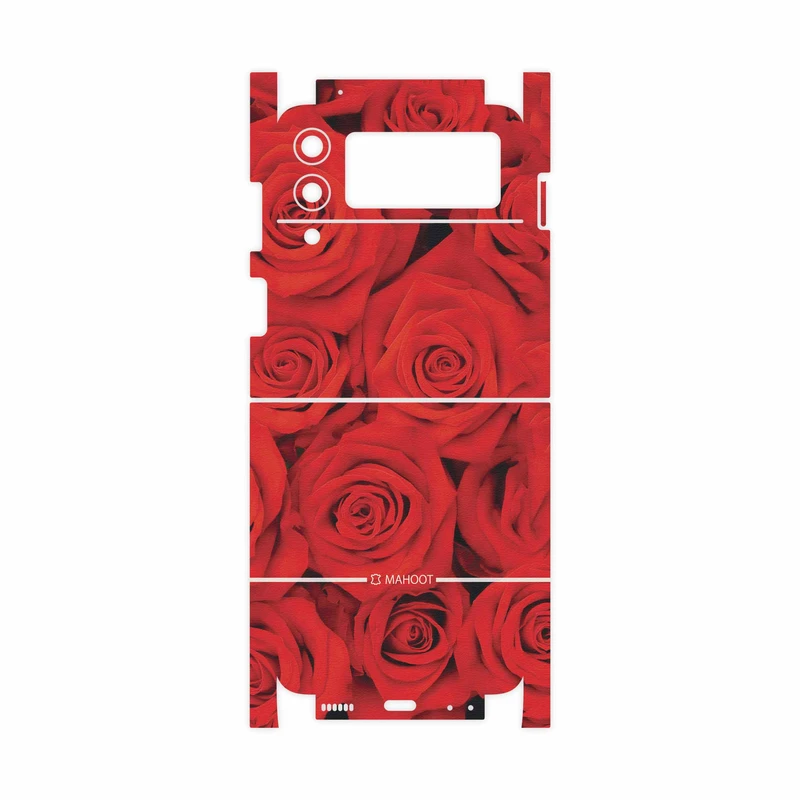 برچسب پوششی ماهوت مدل Red-Flower-FullSkin مناسب برای گوشی موبایل سامسونگ Galaxy Z Flip3 5G