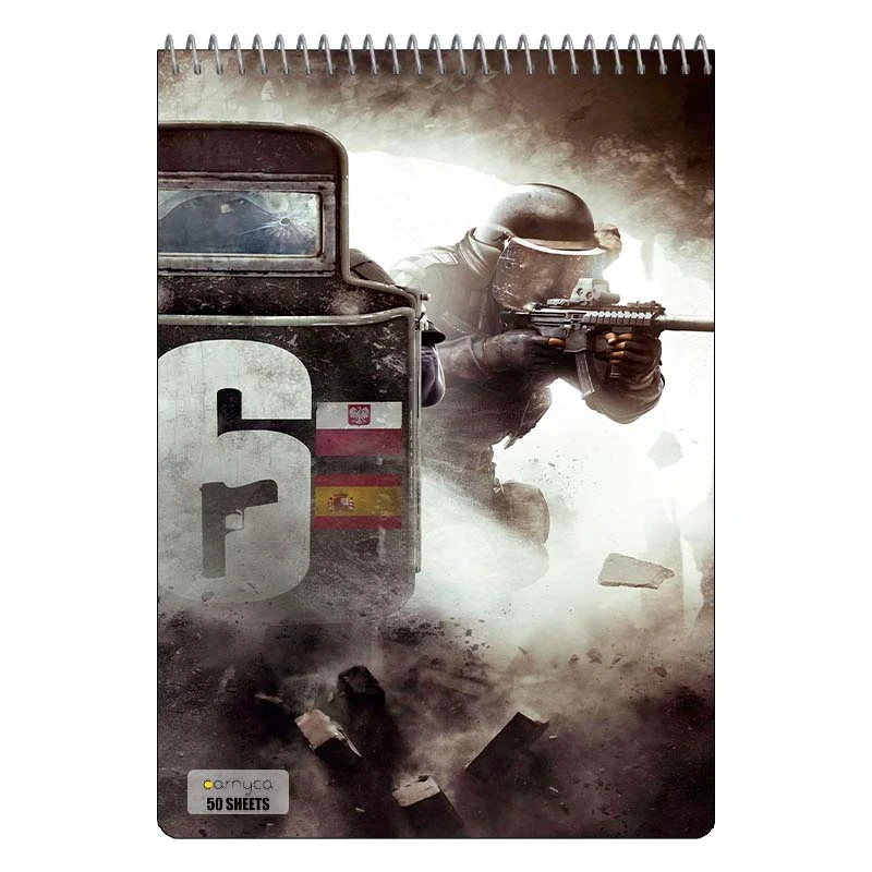 دفتر نقاشی 50 برگ سیمی کارنیکا طرح رینبو 6 Rainbow Six Siege کد 28812