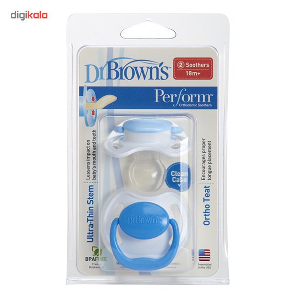 پستانک ارتودنسی دکتر براونز مدل Perform Orthodontic Soothers بسته 2 عددی