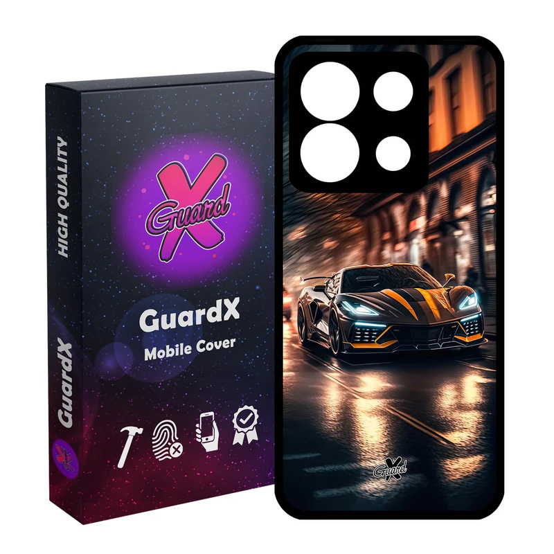 کاور گارد ایکس طرح ماشین مدل Glass10624 مناسب برای گوشی موبایل شیائومی Redmi Note 13 5G