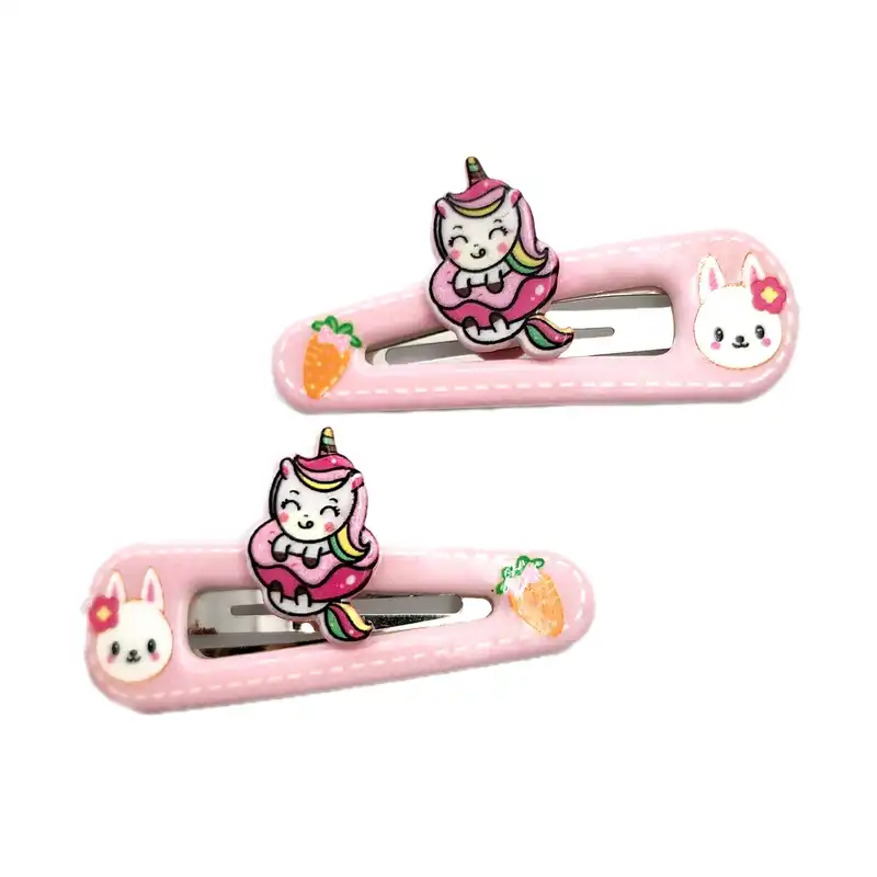 گیره مو دخترانه مدل یونیکورن کد SNG287-5 بسته 2 عددی