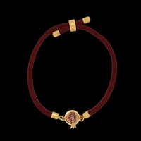 دستبند طلا 18 عیار زنانه با بند بافت ناریا مدل انار مارشال کد AZ12-1