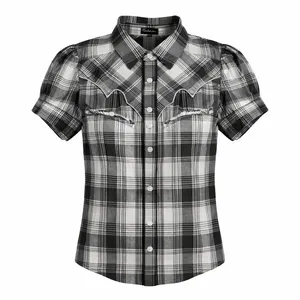 شومیز آستین کوتاه یقه برگردان زنانه مدل عروسکی 