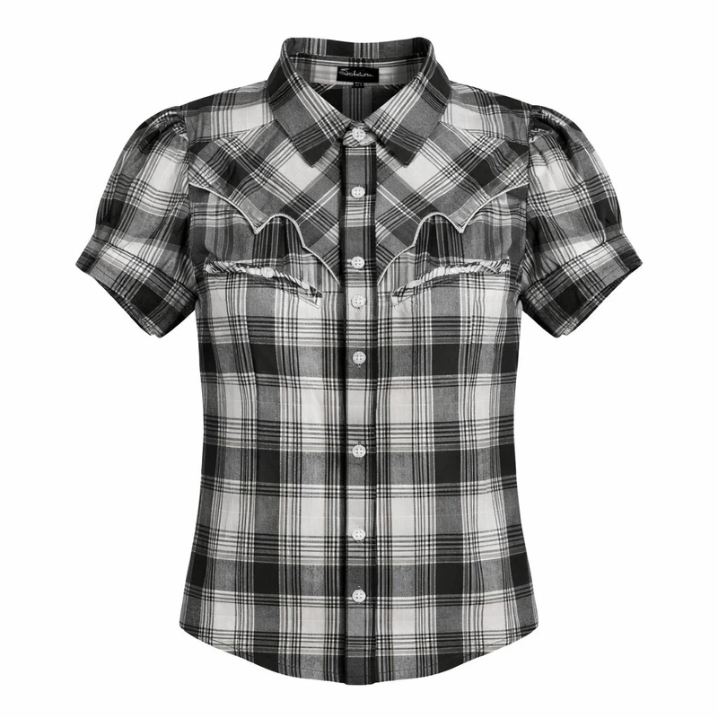 شومیز آستین کوتاه یقه برگردان زنانه مدل عروسکی 