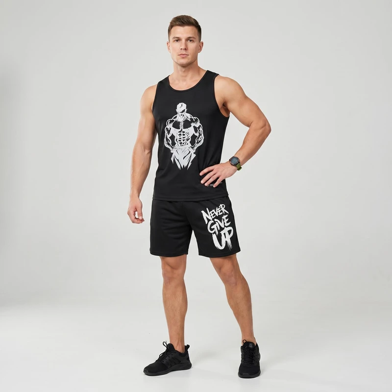 ست تاپ و شلوارک ورزشی مردانه مدل gymhu