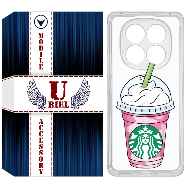 کاور یوریل مدل Clear کد 55 طرح استارباکس مناسب برای گوشی موبایل شیائومی Redmi Note 14 Pro 4G / Poco X7