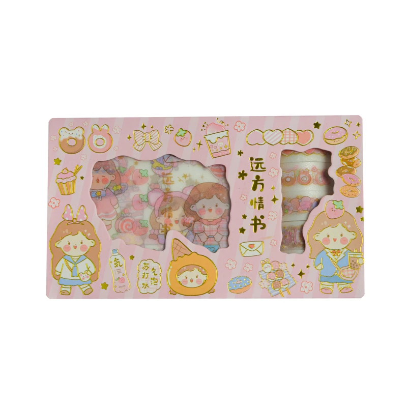  چسب نواری مدل واشی عرض 1.5 سانتی متر به همراه استیکر  بسته 9 عددی