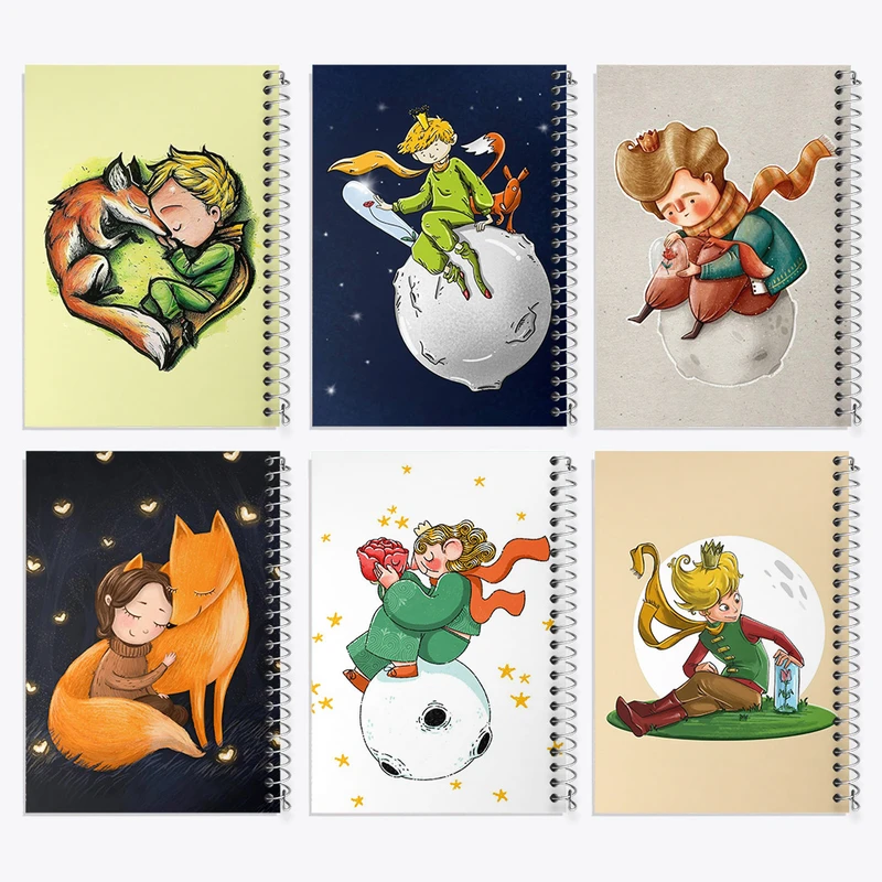 دفتر مشق 50 برگ خندالو طرح شازده کوچولو کد 292 مجموعه 6 عددی