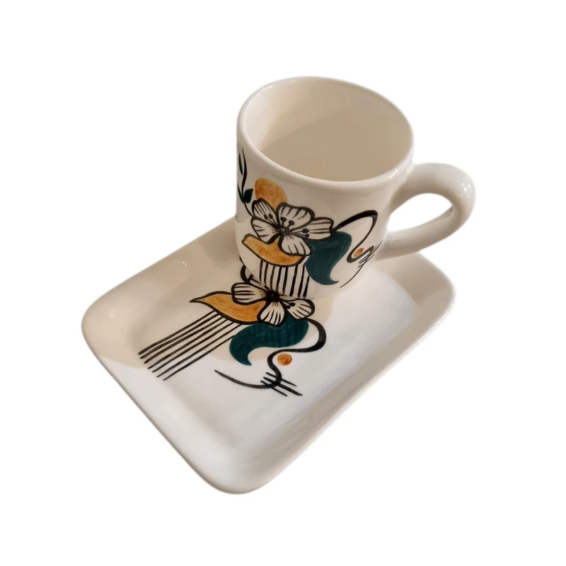 ست ماگ و زیرماگی سرامیکی طرح مینیمال