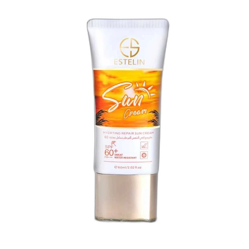 کرم ضد آفتاب بدون رنگ دست و صورت استیلن spf60 مدل Hydrating Repair محافظ UVA،UVB مناسب برای انواع پوست حجم 60 میلی لیتر