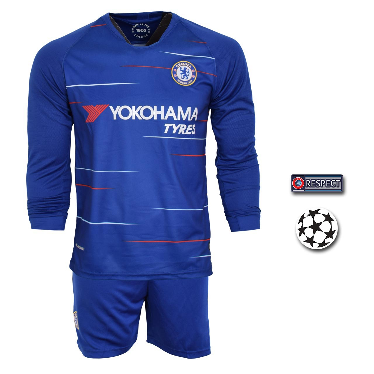 پیراهن و شورت ورزشی مردانه طرح هازارد مدل چلسی SL-home18/19 به همراه تگ