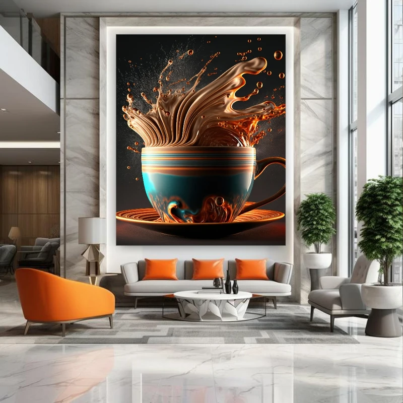 پوستر طرح انفجار قهوه مدل فنجان قهوه کد FP106569