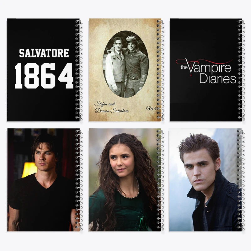 دفتر مشق 50 برگ خندالو طرح خاطرات خون آشام (The Vampire Diaries) کد 714 مجموعه 6 عددی