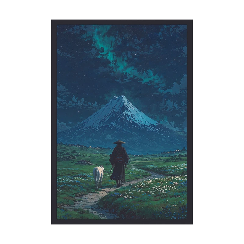 تابلو طرح جنگجوی تنها کد 02 فریم مشکی