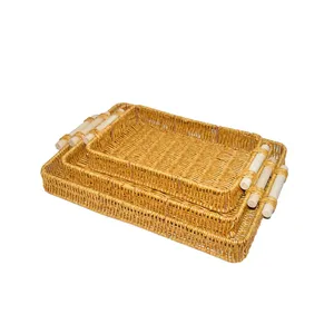 سینی مدل حصیری مجموعه 3 عددی