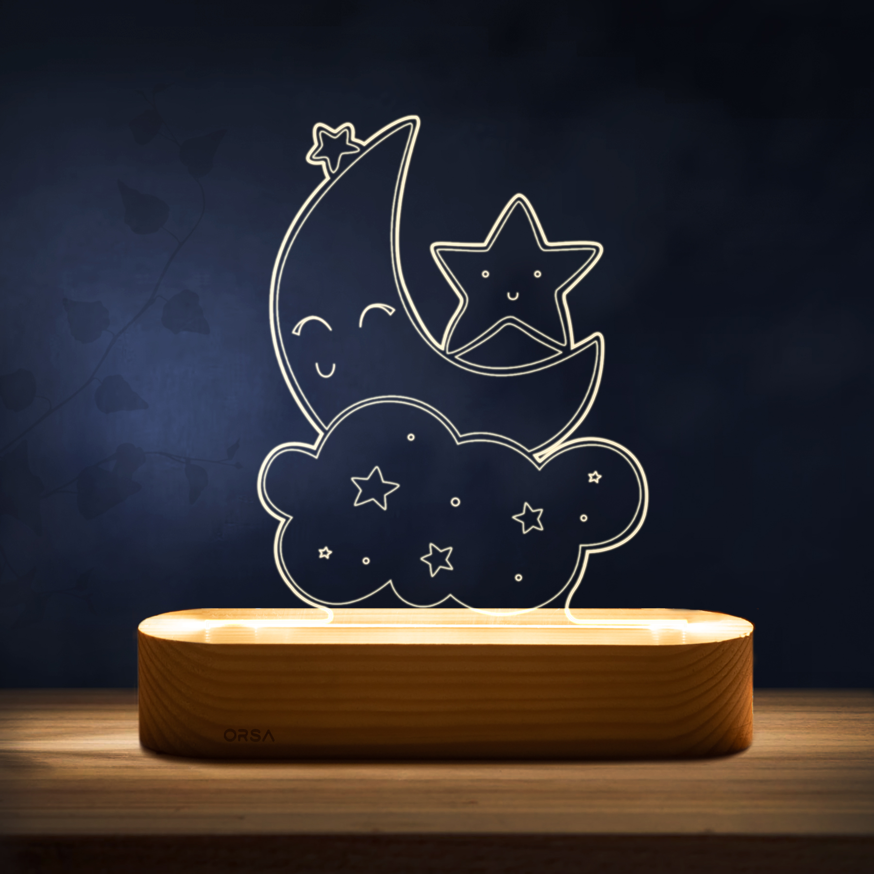 چراغ خواب اتاق کودک ارسا مدل ماه و ستاره