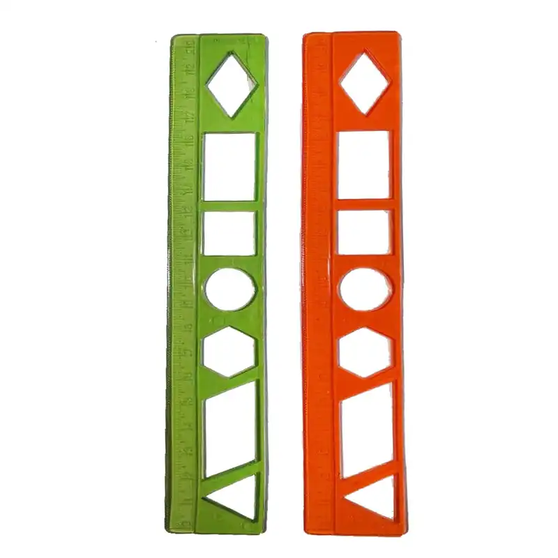 خط کش شابلون هندسی مدل ژله ای کد 04