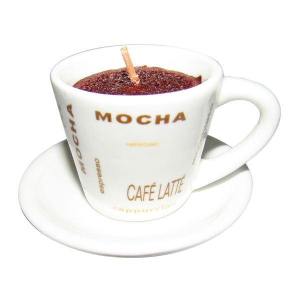 شمع مدل فنجان و نعلبکی چینی قهوه مدل CAFE LATTE به همراه جا کلیدی برج ایفل شمع مدل فنجان و نعلبکی چینی قهوه مدل CAFE LATTE به همراه جا کلیدی برج ایفل