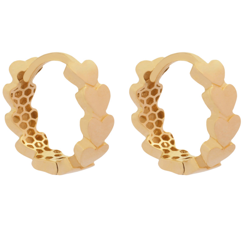 گوشواره کلیپسی طلا 18 عیار زنانه طلای مستجابی مدل قلب کد T1263