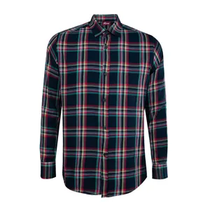 پیراهن آستین بلند مردانه رونی مدل چهارخانه کد 303049 رنگ سرخابی