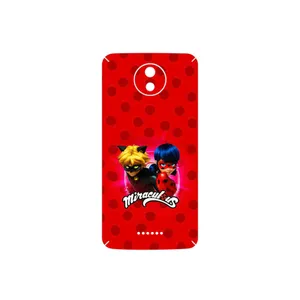 MAHOOT Ladybug and Cat Noir Cover Sticker for Motorola Moto C Plus