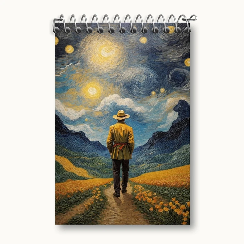 دفتر یادداشت 50 برگ خندالو مدل ونسان ونگوگ کد F2895