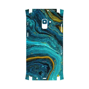 MAHOOT Turquoise marblewith golden streaks-FullSkin Cover Sticker for Samsung Galaxy A8 Plus 2018