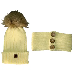 ست کلاه و شال گردن بافتنی بچگانه مدل B105