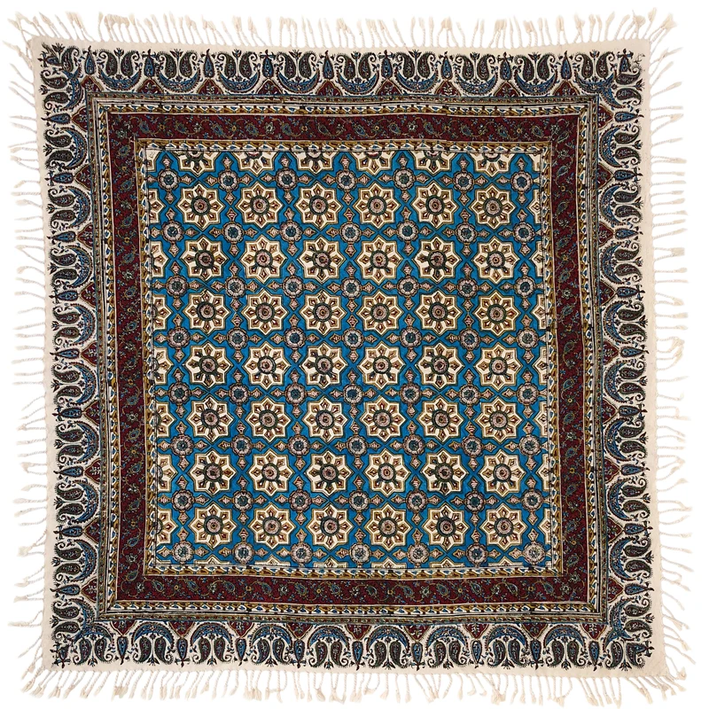 رومیزی قلمکار ممتاز اصفهان طرح حصیری مدل G165